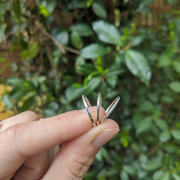3 Dainty Handmade Sterling Silver Stackable Rings - Picture 3 of 8